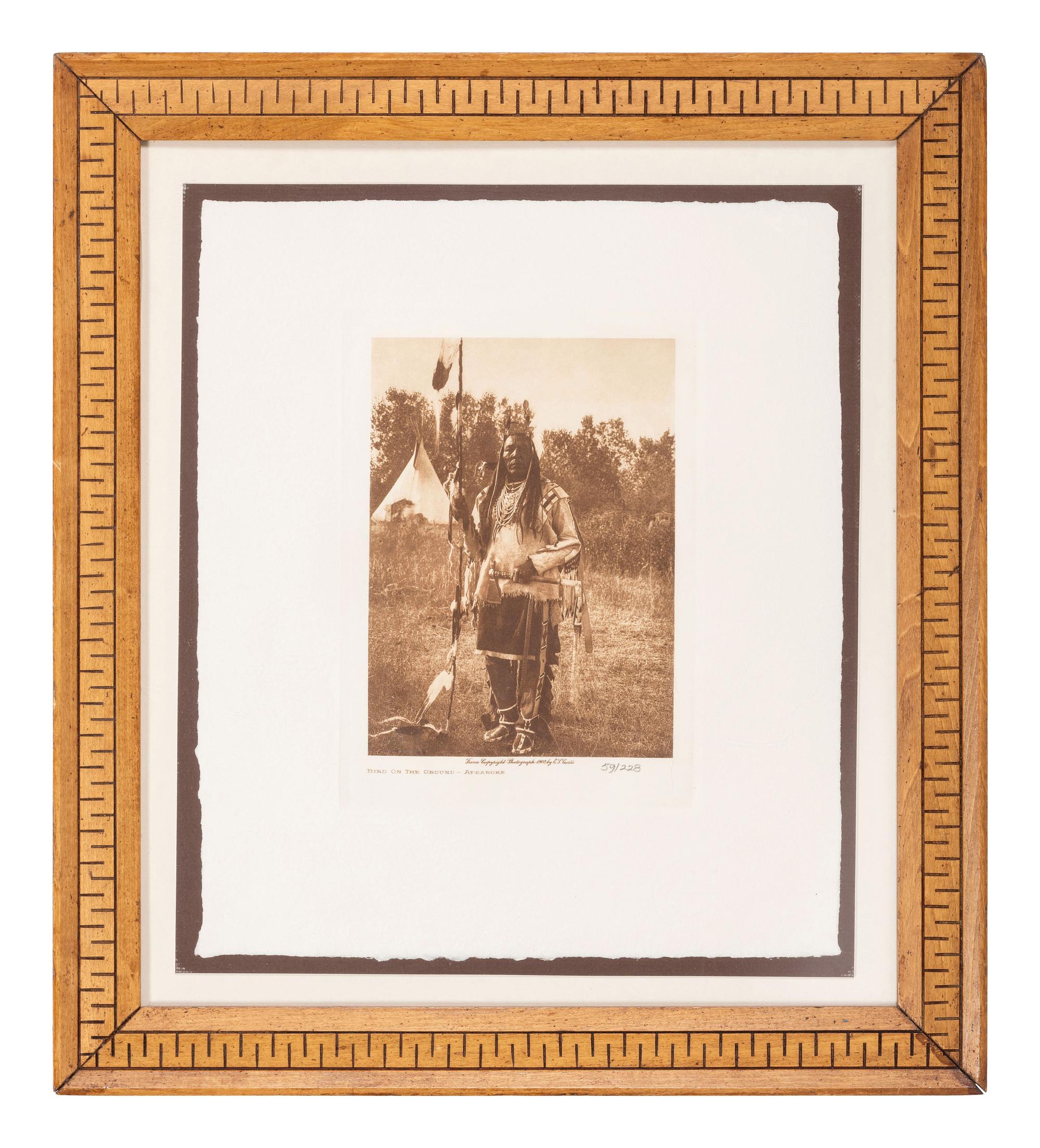 CURTIS, Edward S (1868-1952), photographer. 3 works, including two platinum photographs of a Native American subjects.