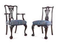 A Set of Eight George III Style Mahogany Dining Chairs