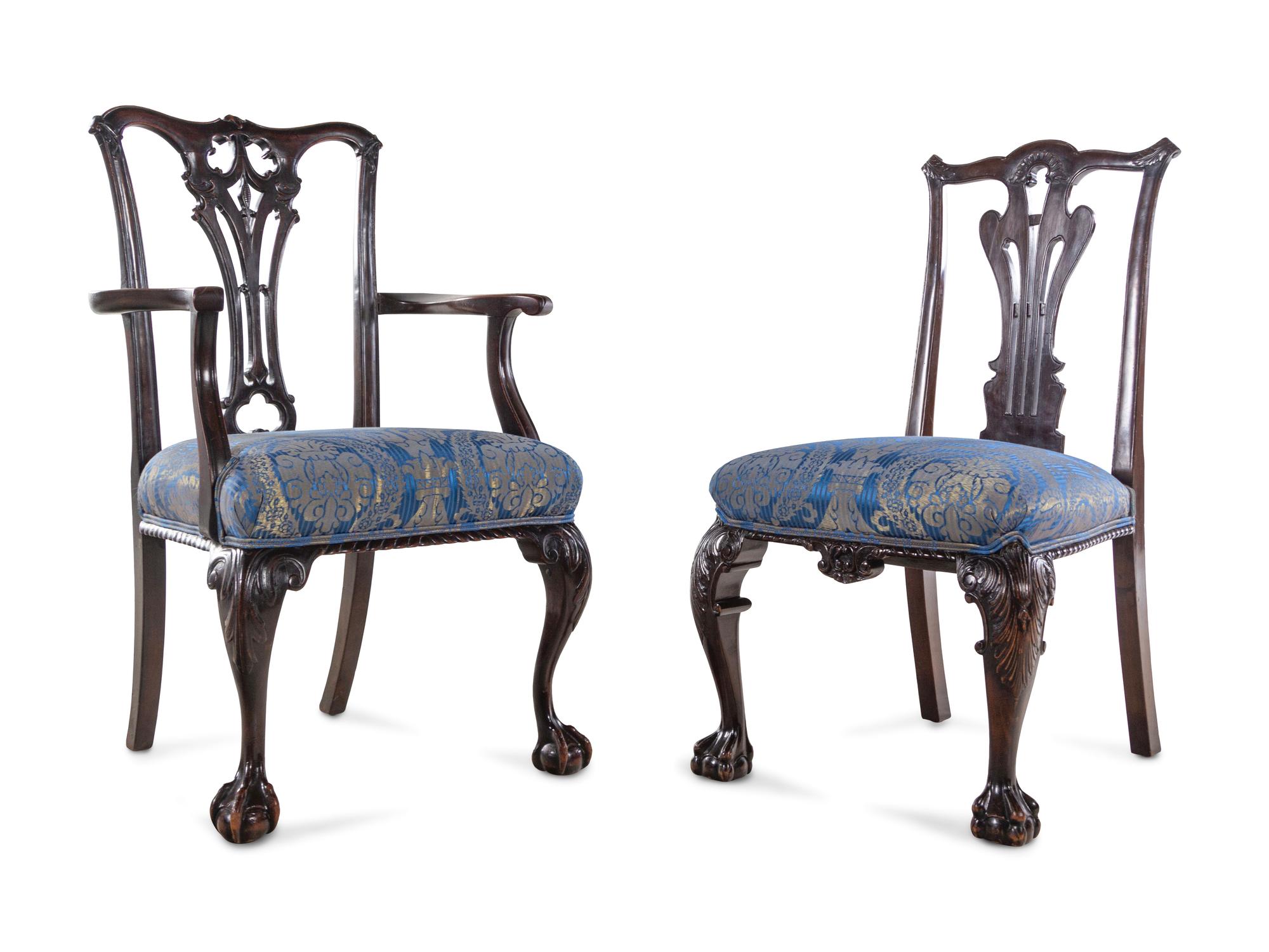 A Set of Eight George III Style Mahogany Dining Chairs