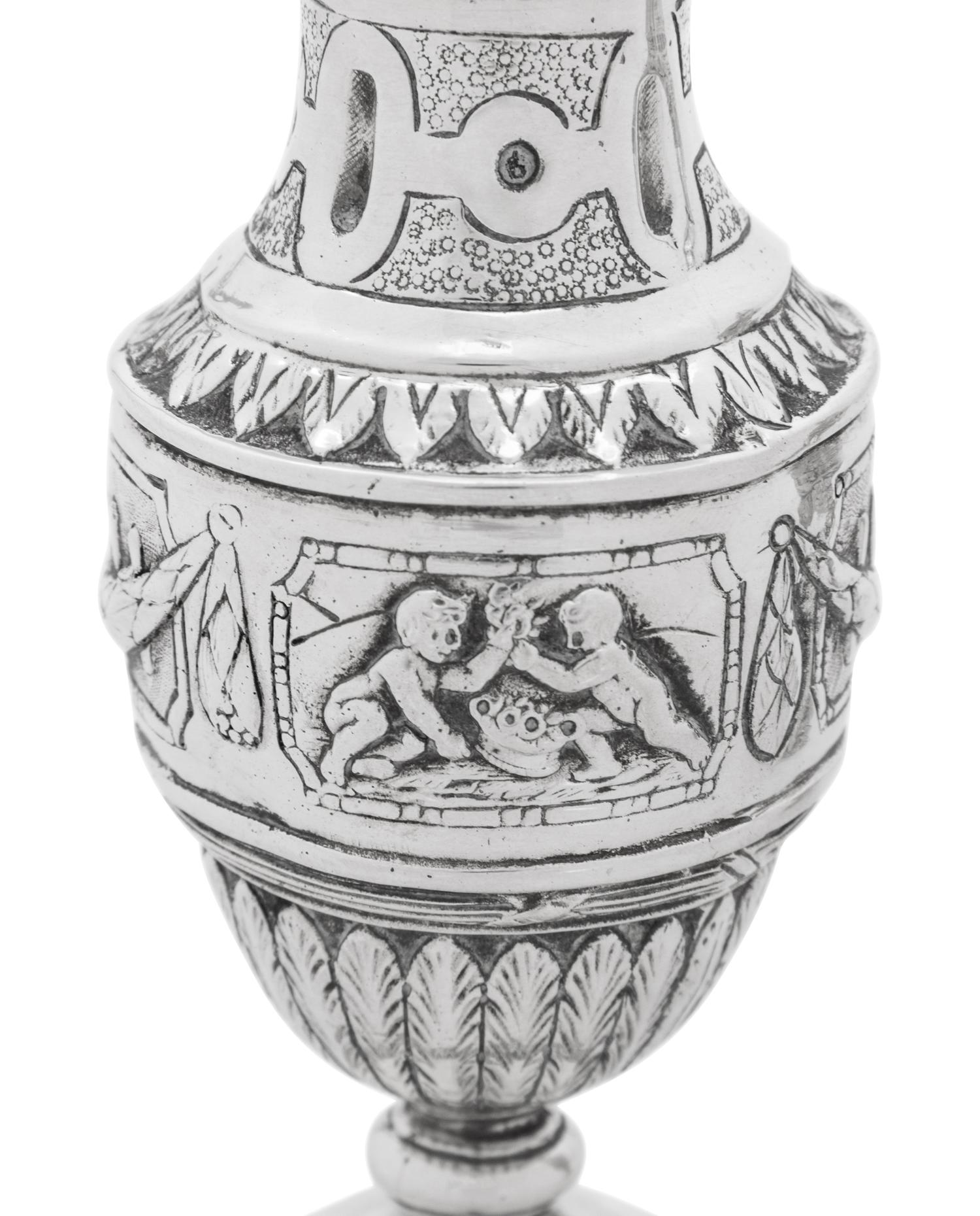 A Pair of Italian Silver Shakers