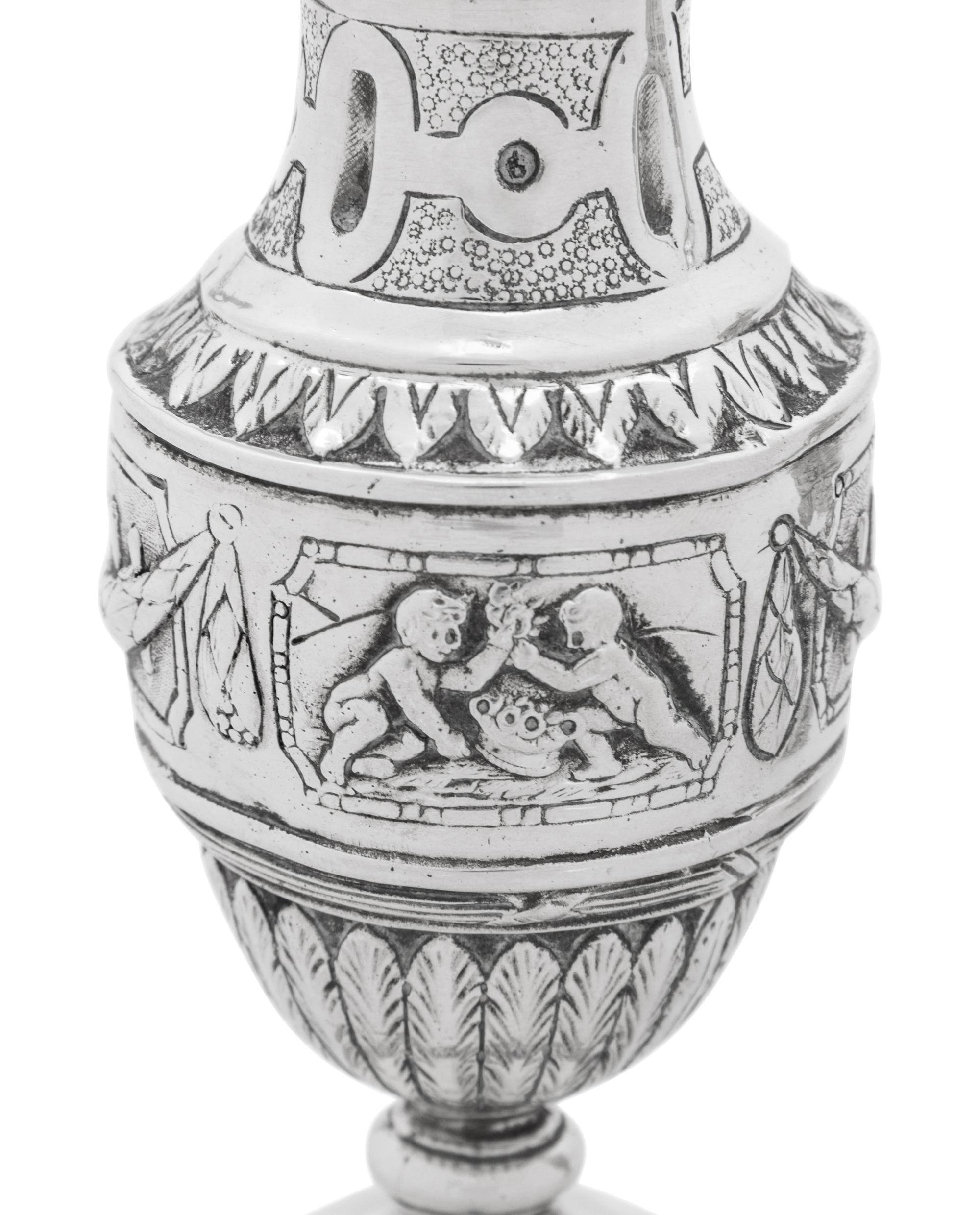 A Pair of Italian Silver Shakers