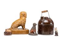 A Group of Ceramic Dogs