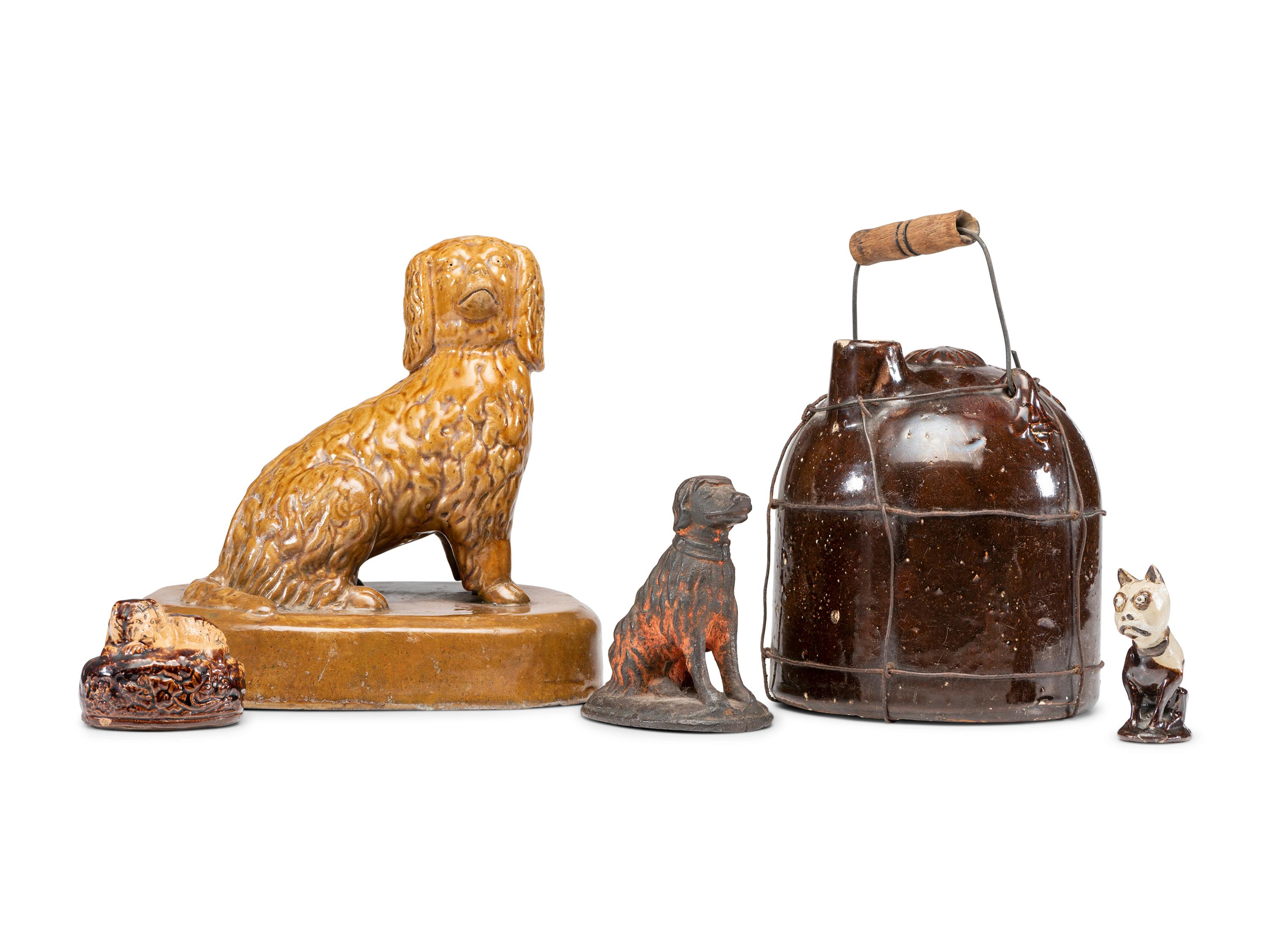 A Group of Ceramic Dogs