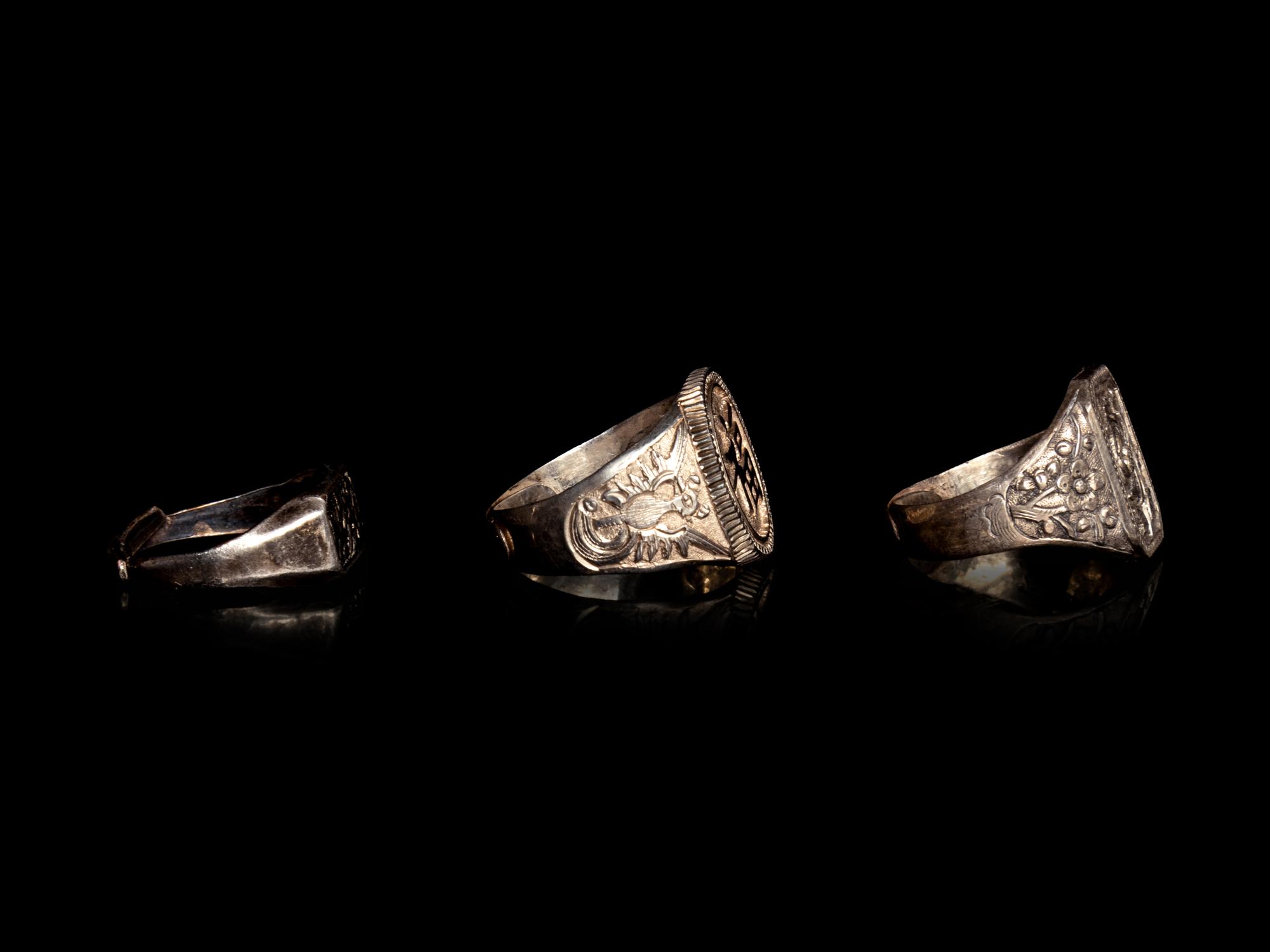 Three Chinese Silver Rings