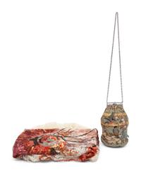 Valentino Embroidered Handbag and Embroidered Lace Shawl