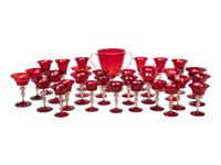 A Venetian Glass Stemware Service