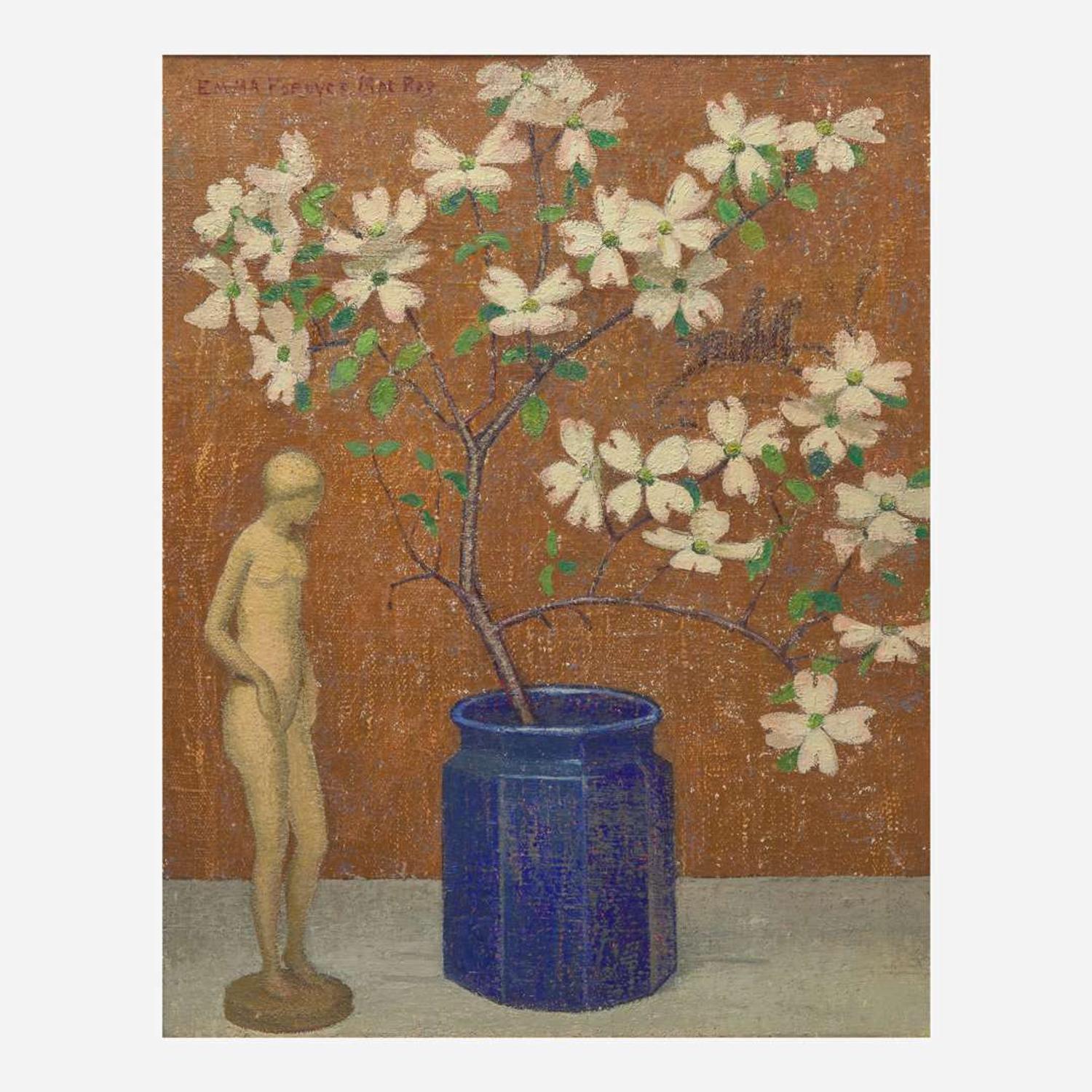 Emma Fordyce MacRae (American, 1887–1974) Spring (Dogwood in Blue Pot)