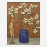 Emma Fordyce MacRae (American, 1887–1974) Spring (Dogwood in Blue Pot)