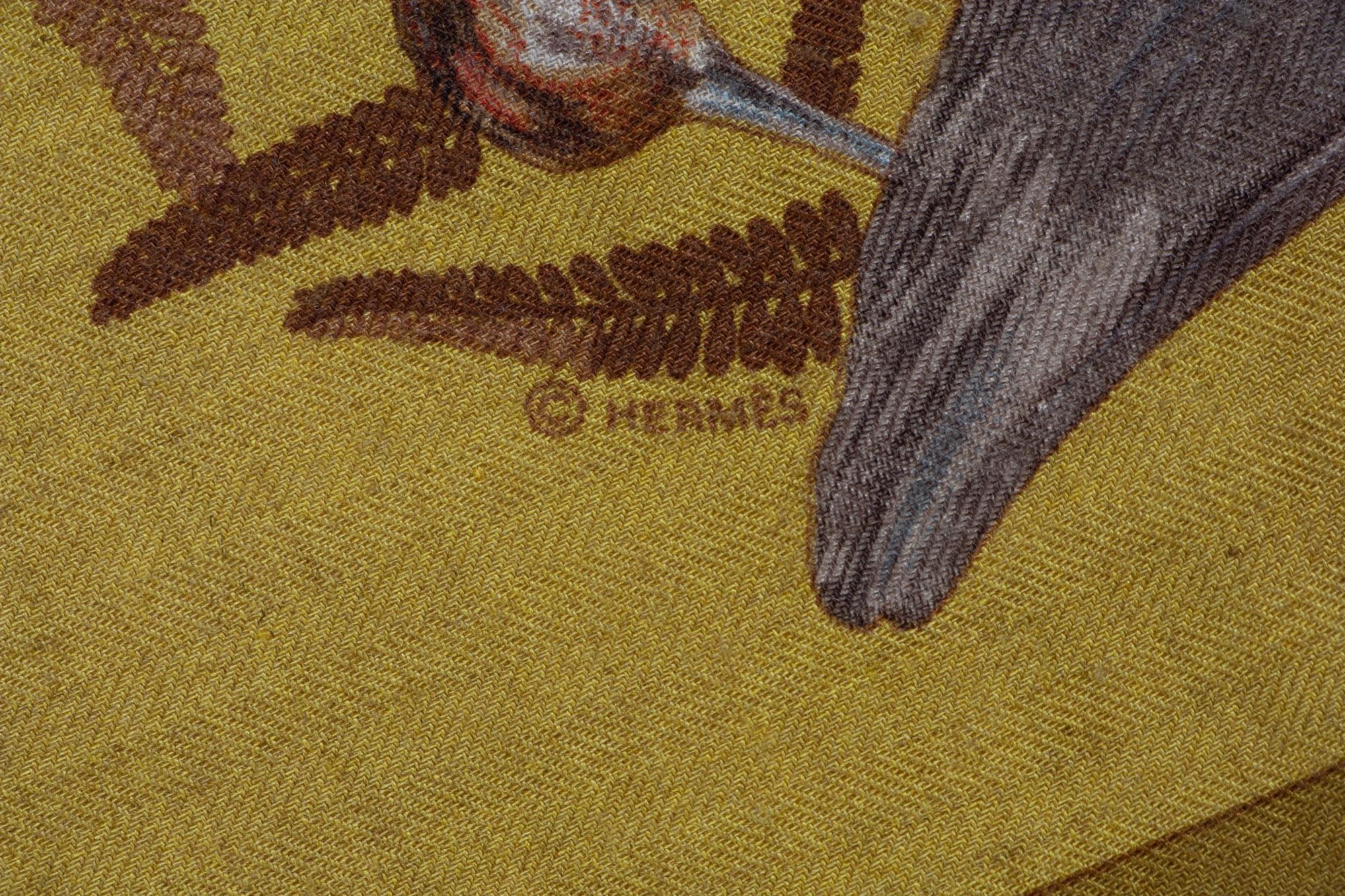 Two Hermès 90cm Silk/Cashmere Scarves