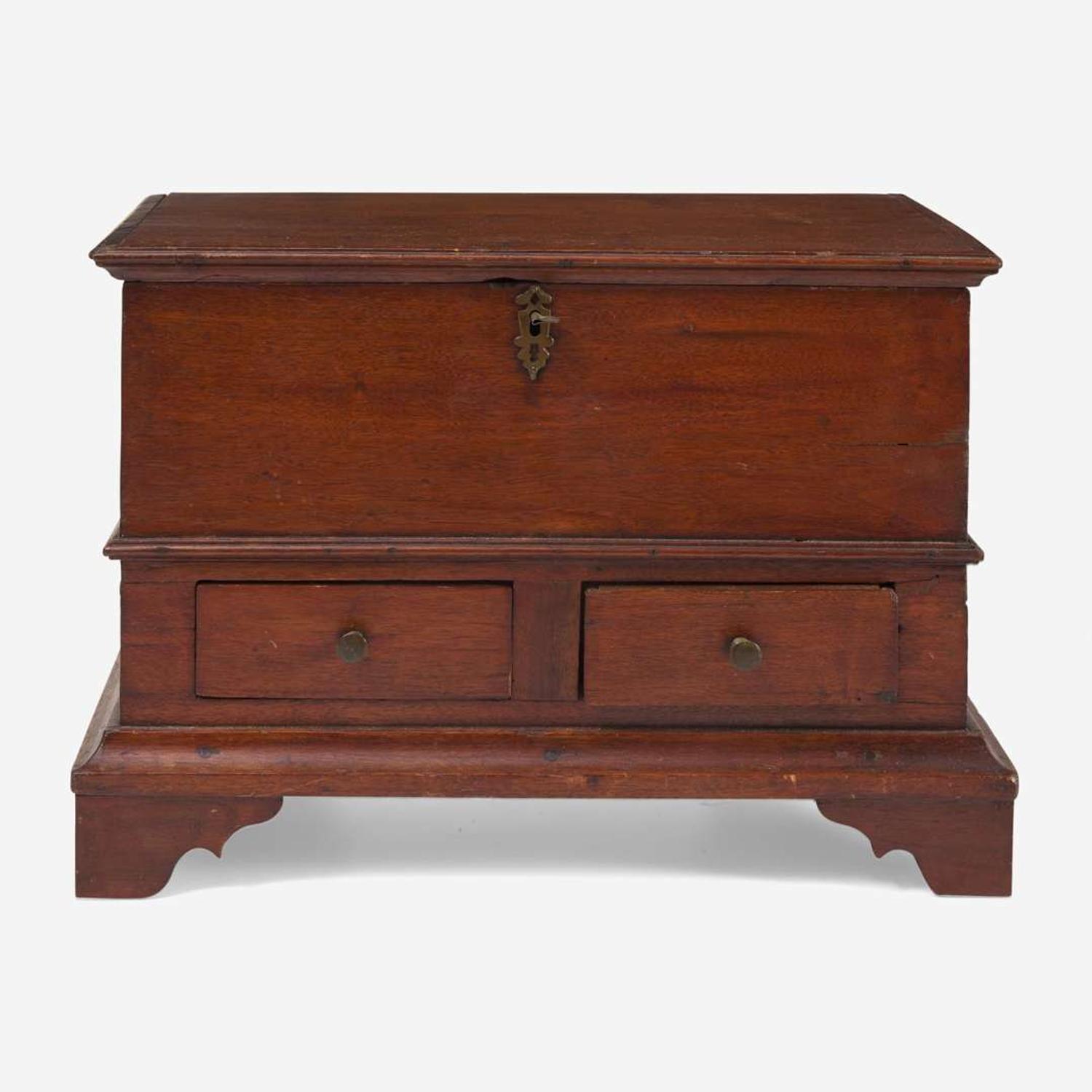 A miniature Chippendale carved walnut blanket chest Maxatawny Township, Berks County, PA, late 18th century