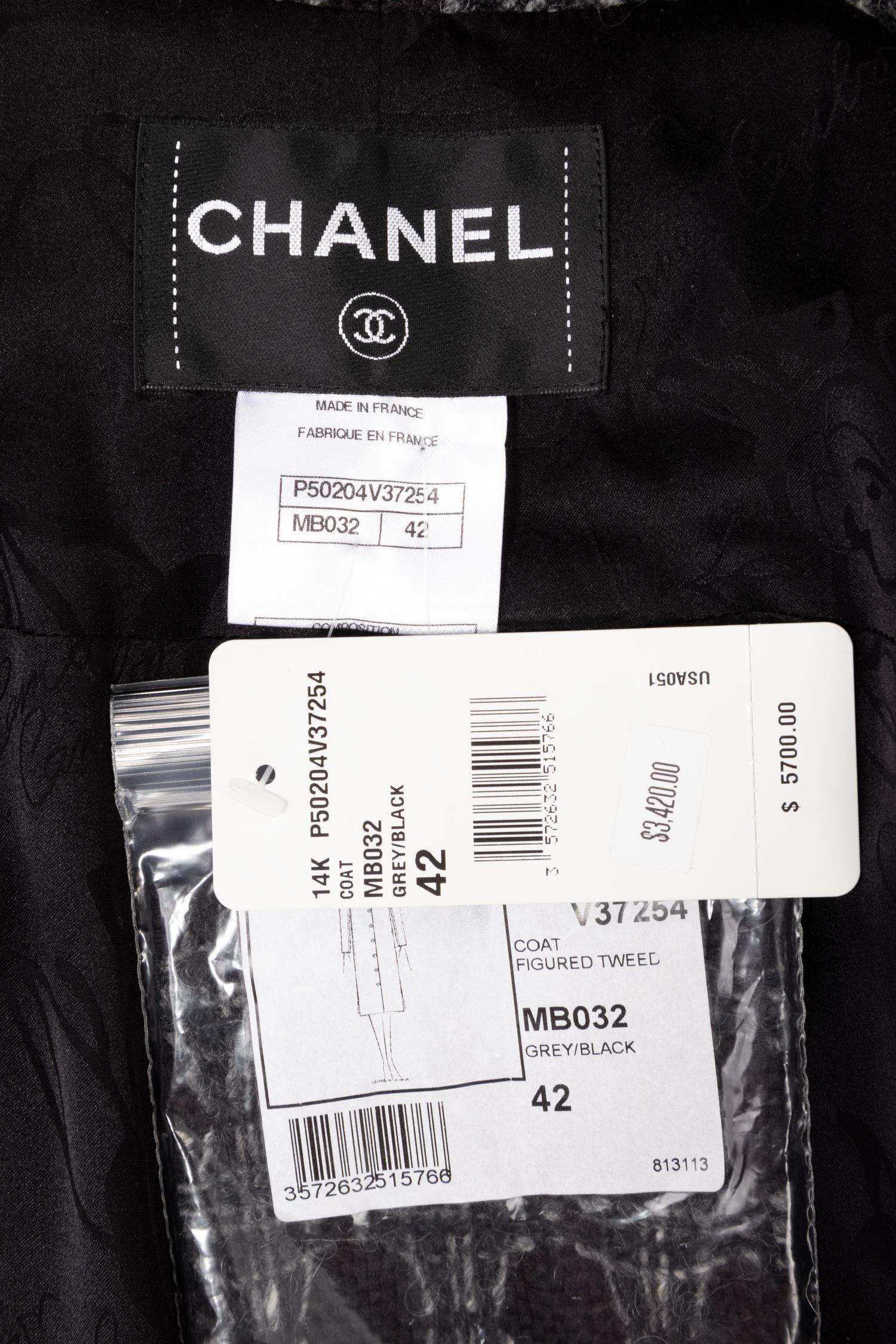 Chanel Figured Tweed Coat, Fall 2014