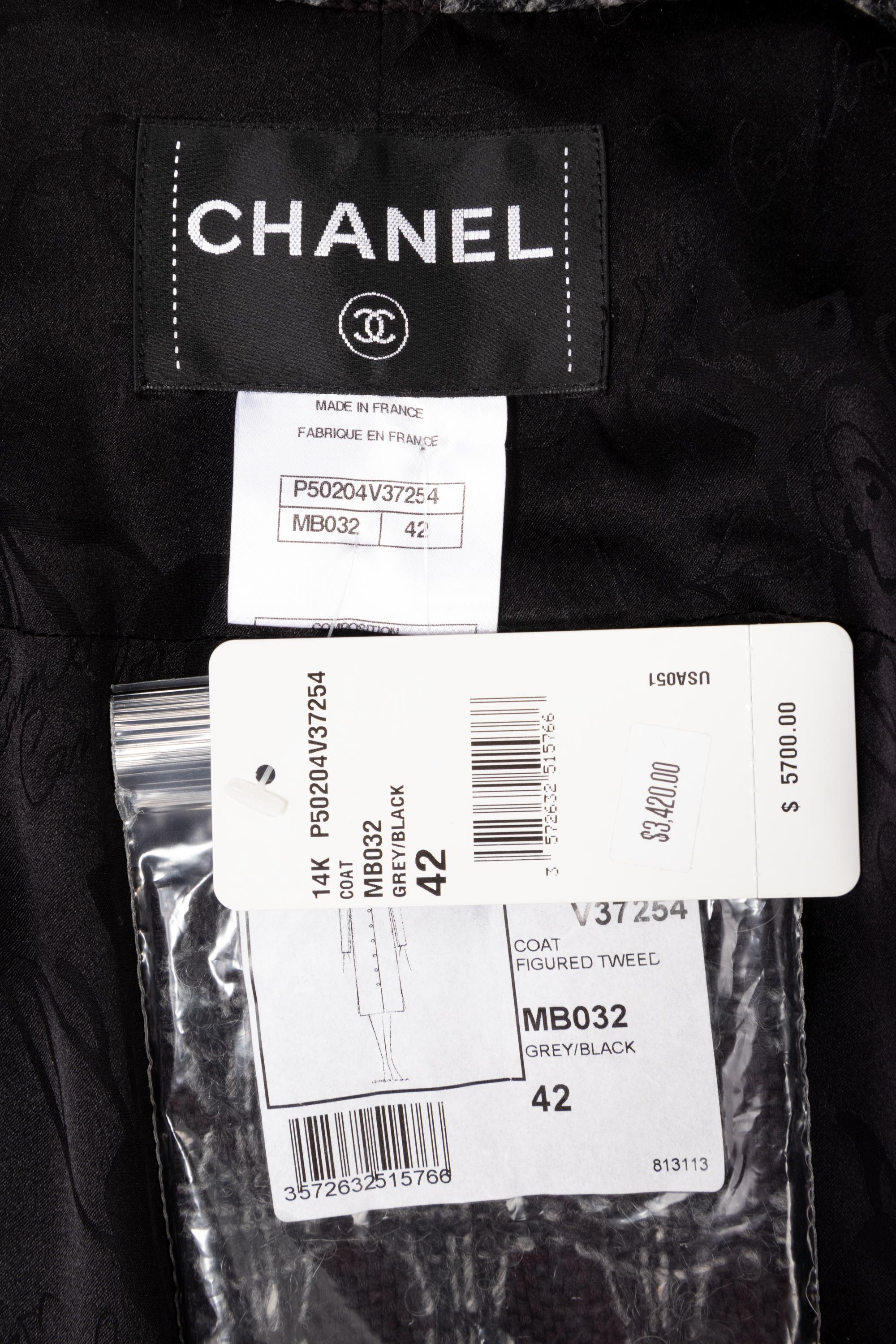 Chanel Figured Tweed Coat, Fall 2014