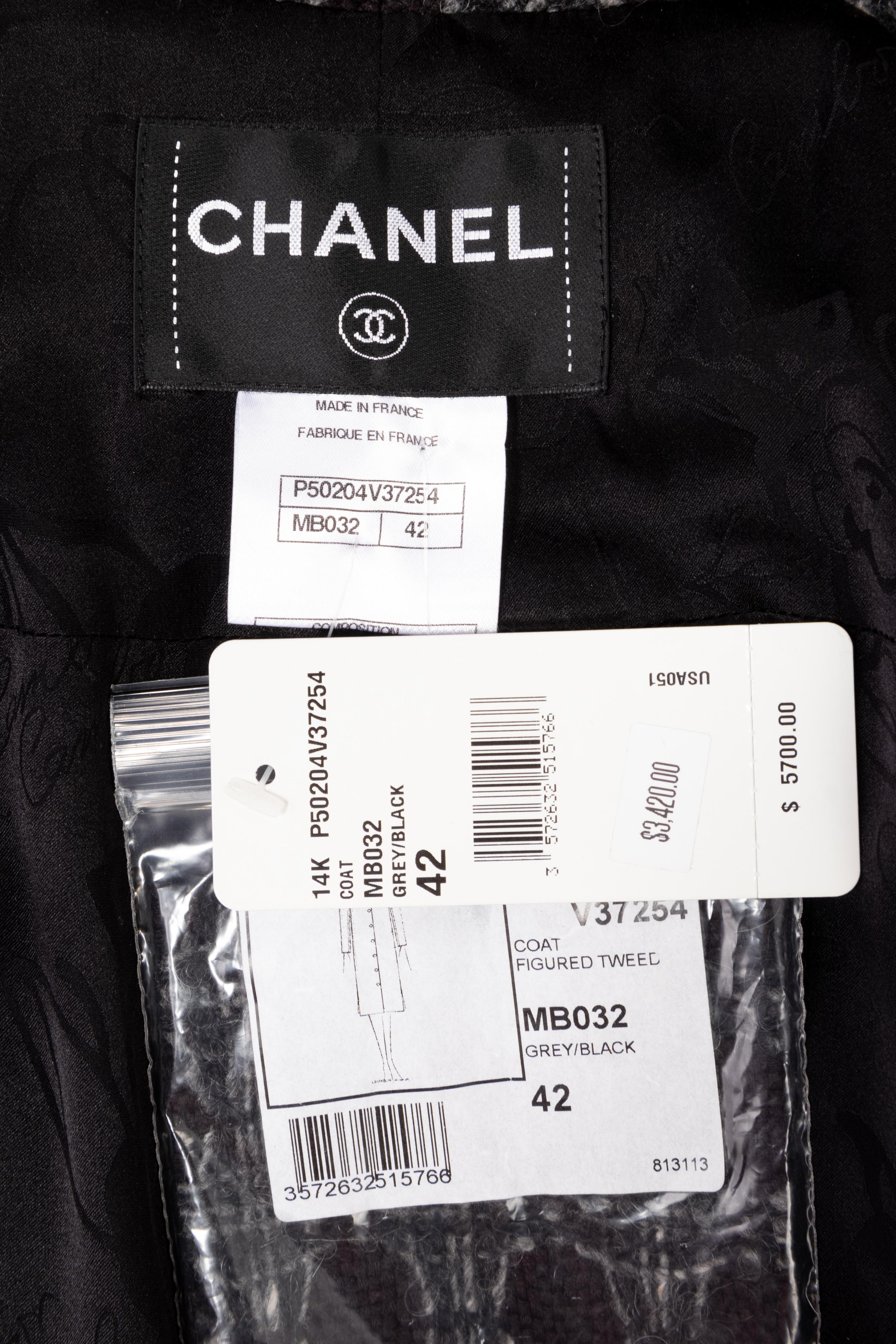 Chanel Figured Tweed Coat, Fall 2014