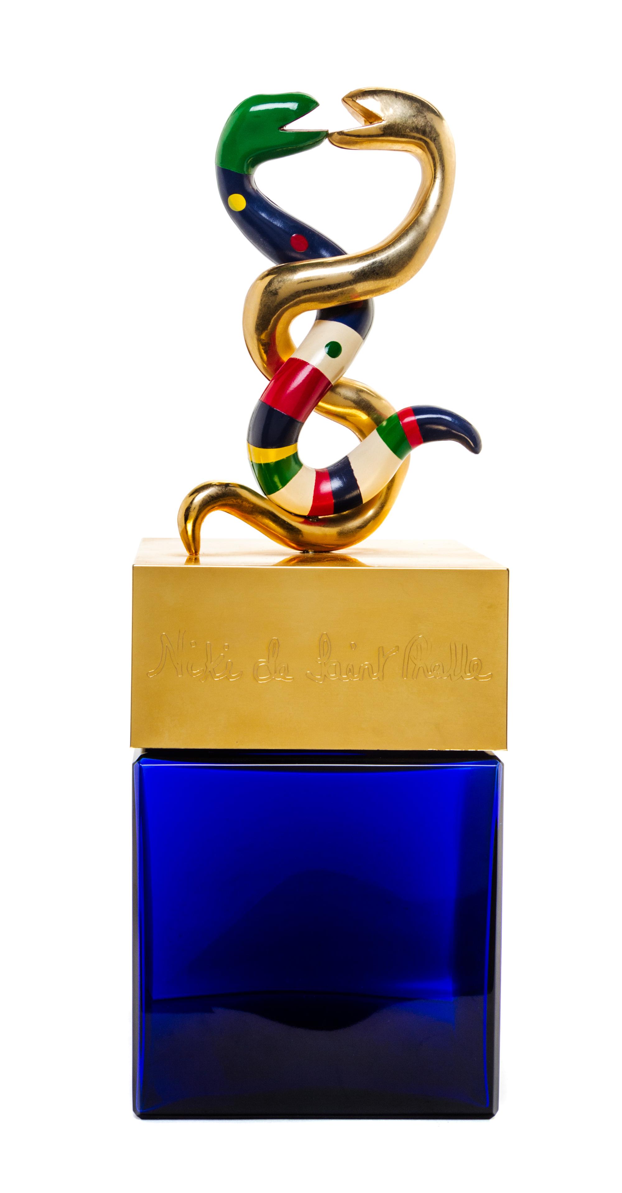 A Glass and Painted Resin Perfume Bottle Height 14 inches. — NIKI DE SAINT PHALLE, CIRCA 1982