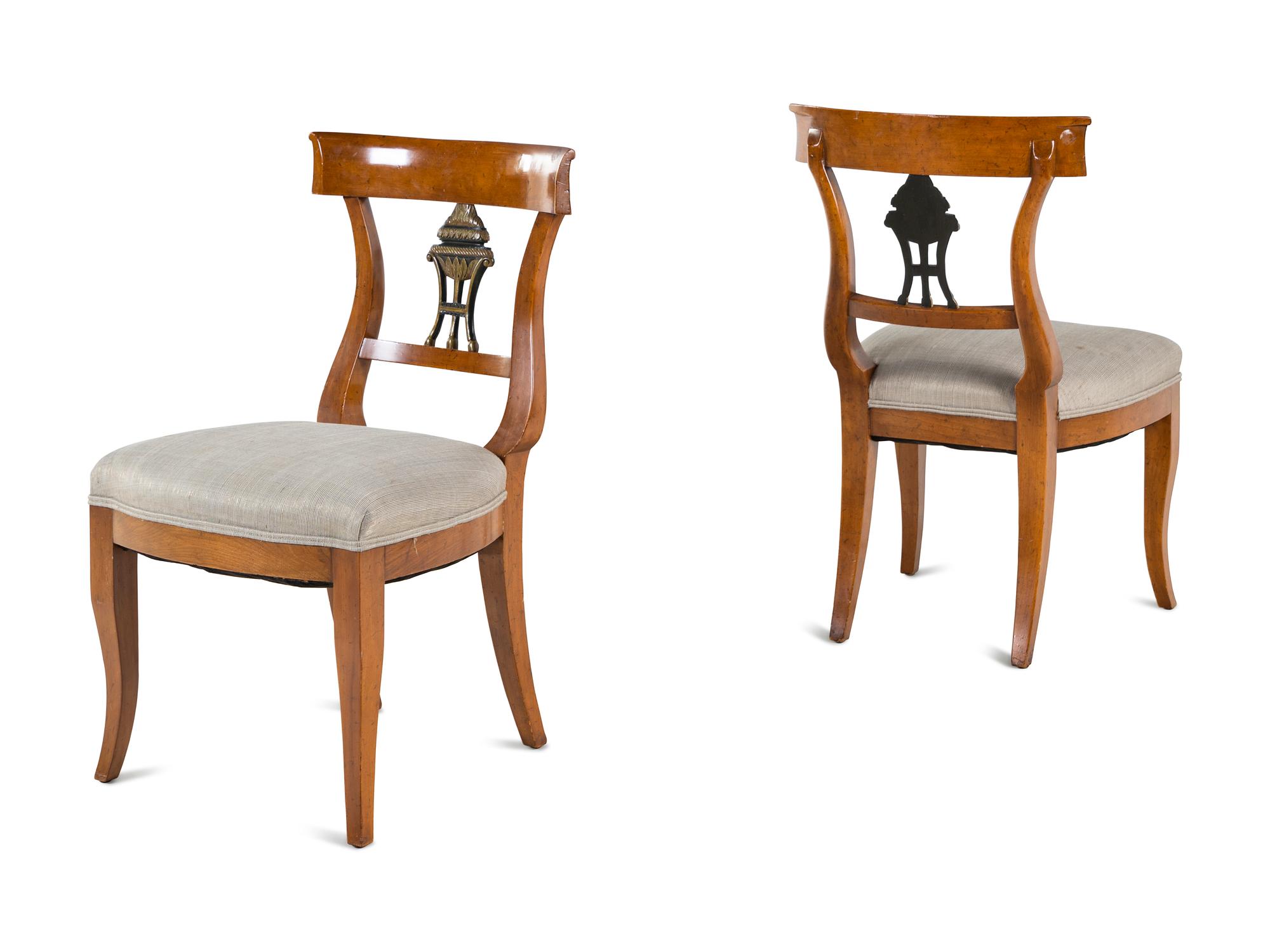 A Set of Four Biedermeier Style Dining Chairs