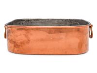 An English Copper Roasting Pan with Brass Handles