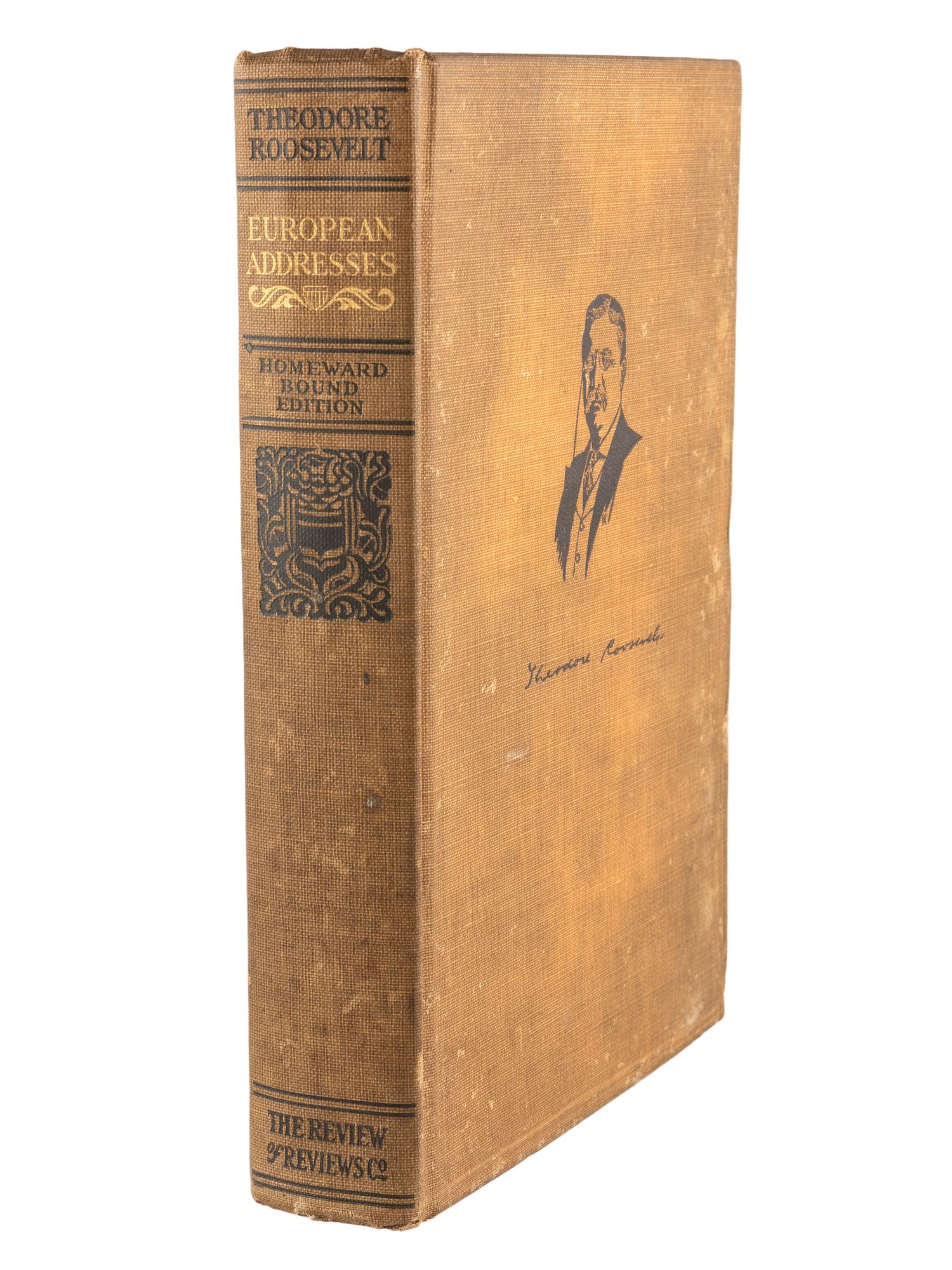 [BRYAN, William Jennings (1860-1925), his copies]. ROOSEVELT, Theodore (1858-1919). Presidential Addresses and State Papers and European Addresses. New York: The Review of Reviews Company, 1910. INSCRIBED BY ROOSEVELT TO WILLIAM JENNINGS BRYAN.
