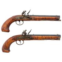 Pair of Contemporary .45 Caliber Flintlock Pistols by L.D. Norris
