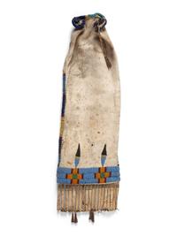 Northern Plains Beaded Hide Tobacco Bag