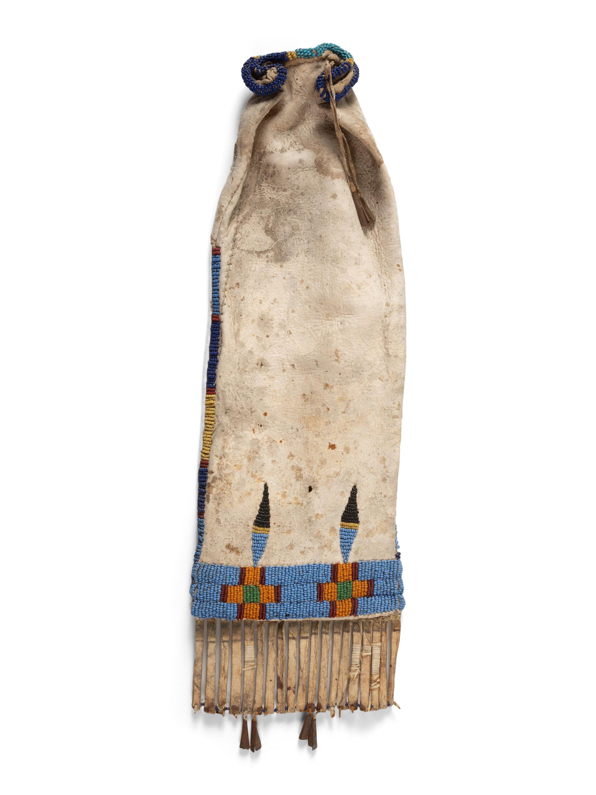 Northern Plains Beaded Hide Tobacco Bag