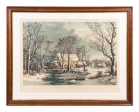 CURRIER and IVES, publishers -- After George H. Durrie Winter in the Country. The Old Grist Mill, 1862. (G.7275)