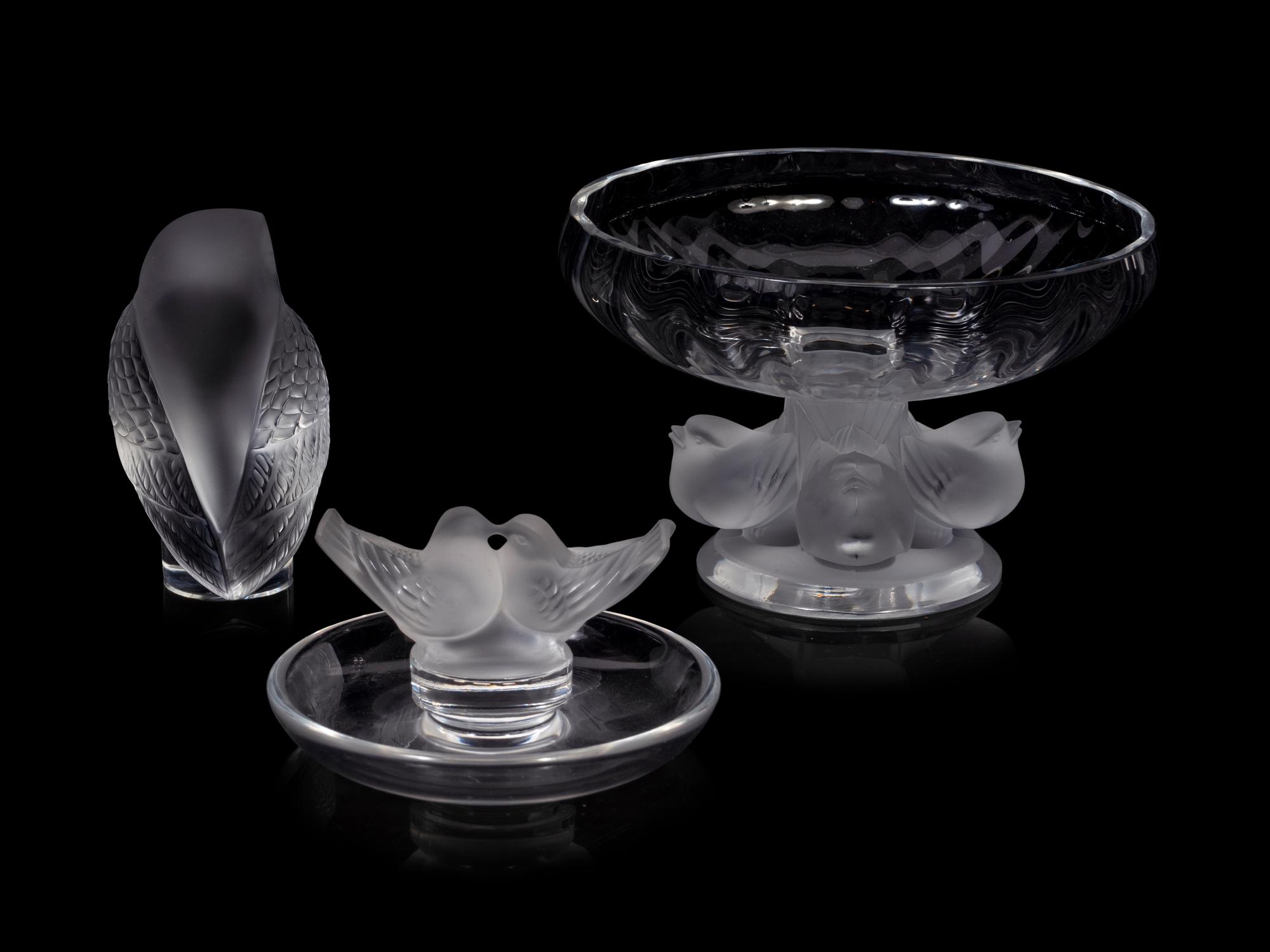 Three Lalique Table Articles