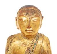 Two Cambodian Giltwood Buddha Figures