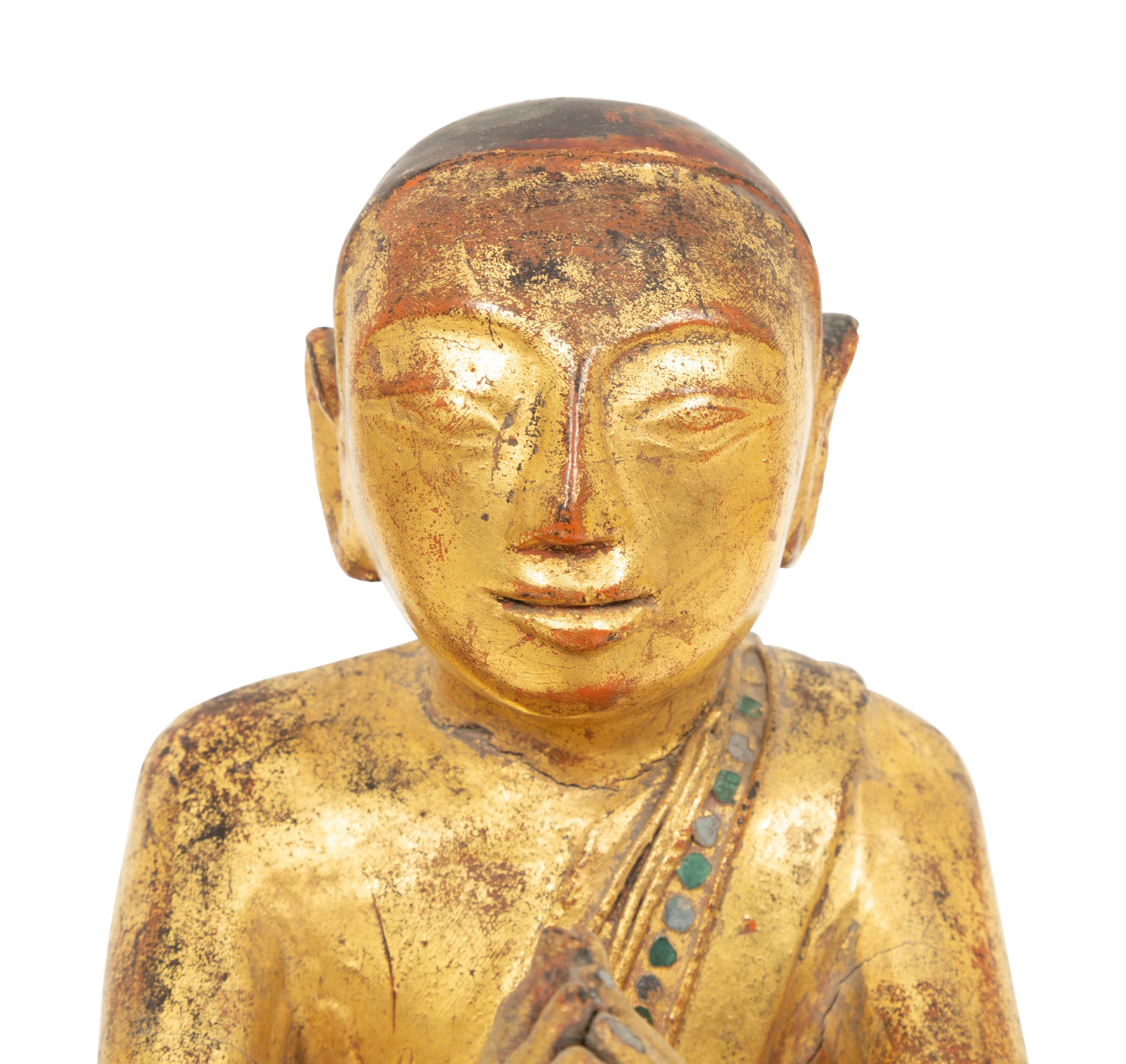 Two Cambodian Giltwood Buddha Figures