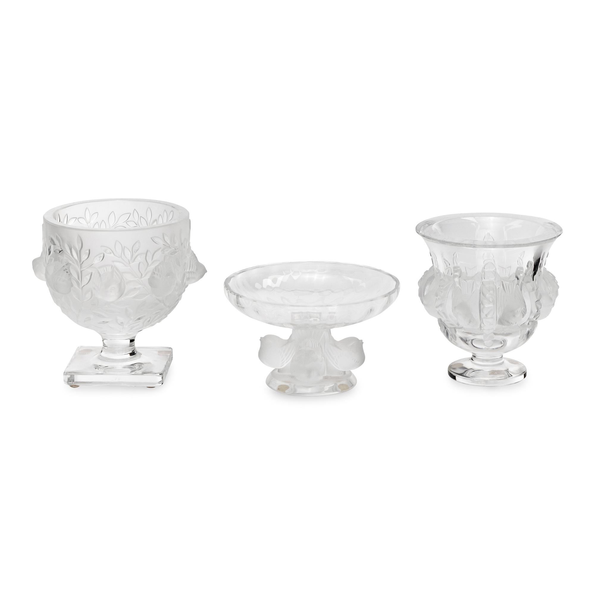 Three Lalique Table Articles