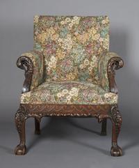 A Chippendale Style Carved Mahogany Armchair, Height 40 inches.