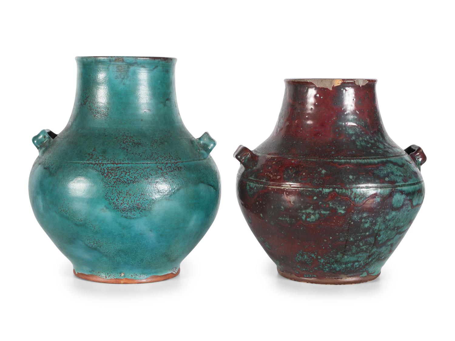 Two Jugtown Pottery Han Style Vases