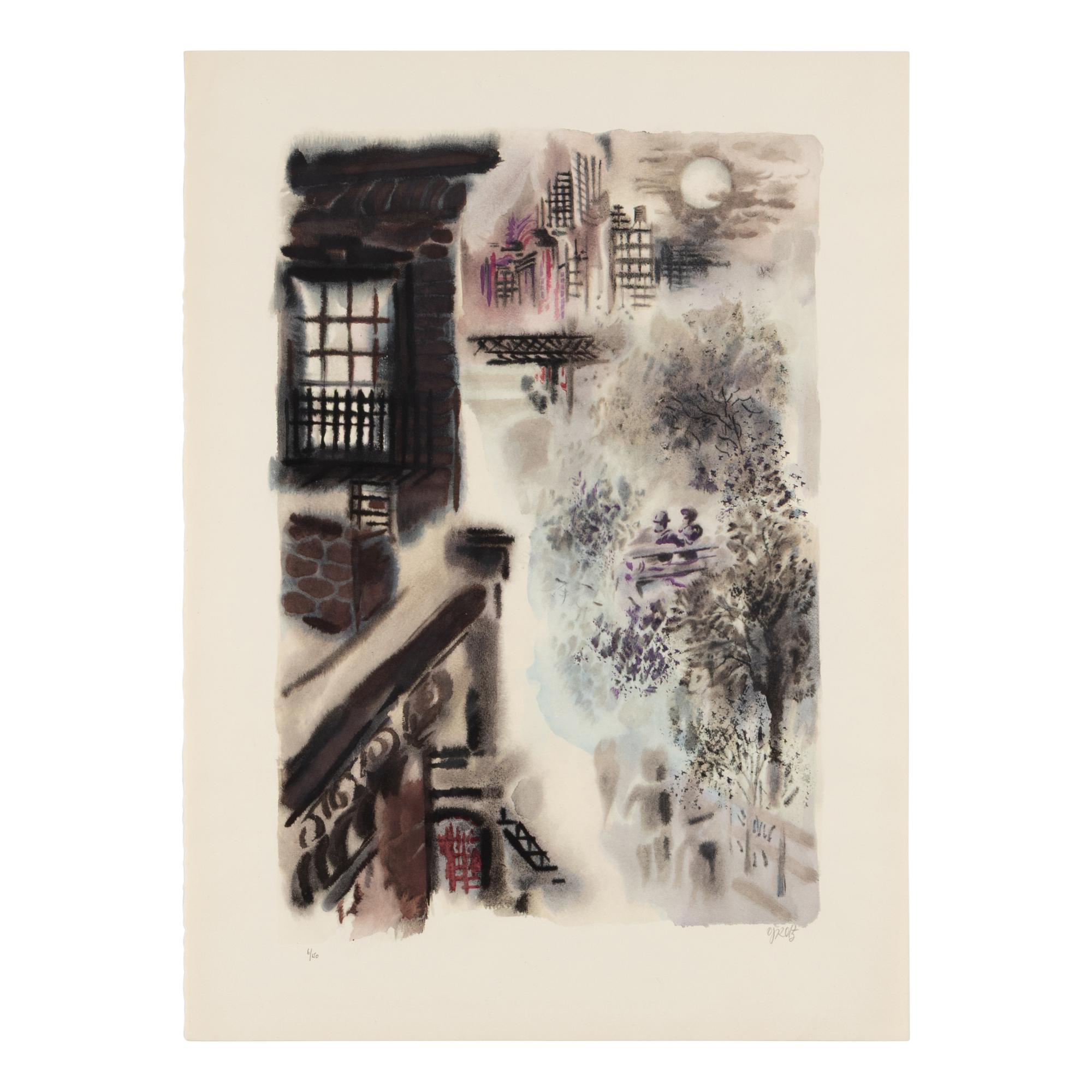 George Grosz (German, 1893-1959) — Bagdad-on-the-Subway: A Portfolio of Six Signed Water-Colors Depicting O'Henry's New York , 1935