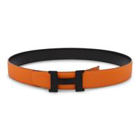 Hermès, Constance Belt in Reversible Orange/Black Leather