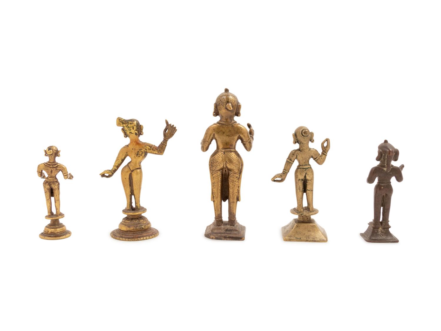 Five Indian Bronze Figures of Deities