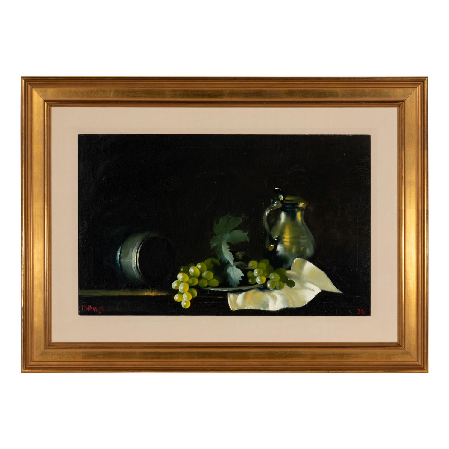 Michael Huggins (b. 1927) — Still Life with Grapes