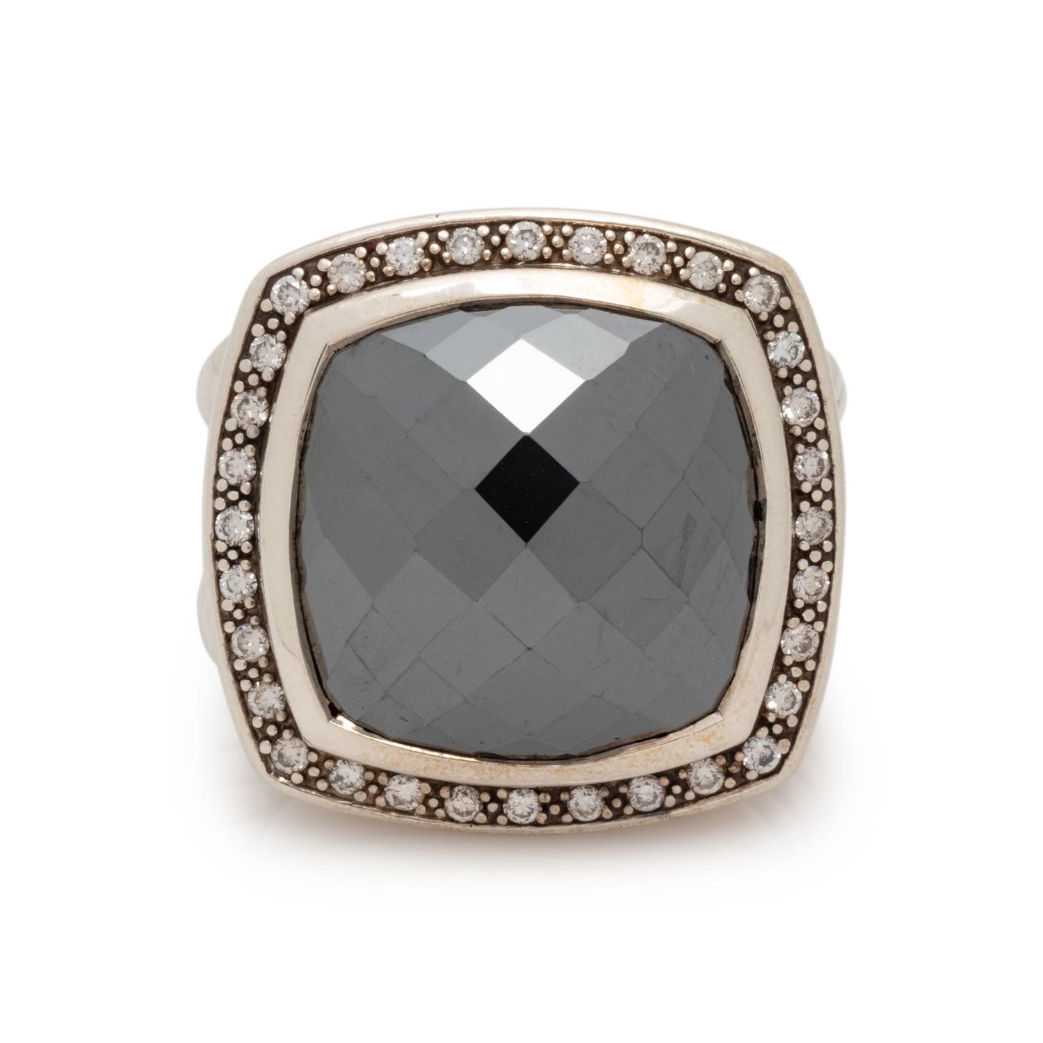DAVID YURMAN, HEMATITE AND DIAMOND 'ALBION' RING