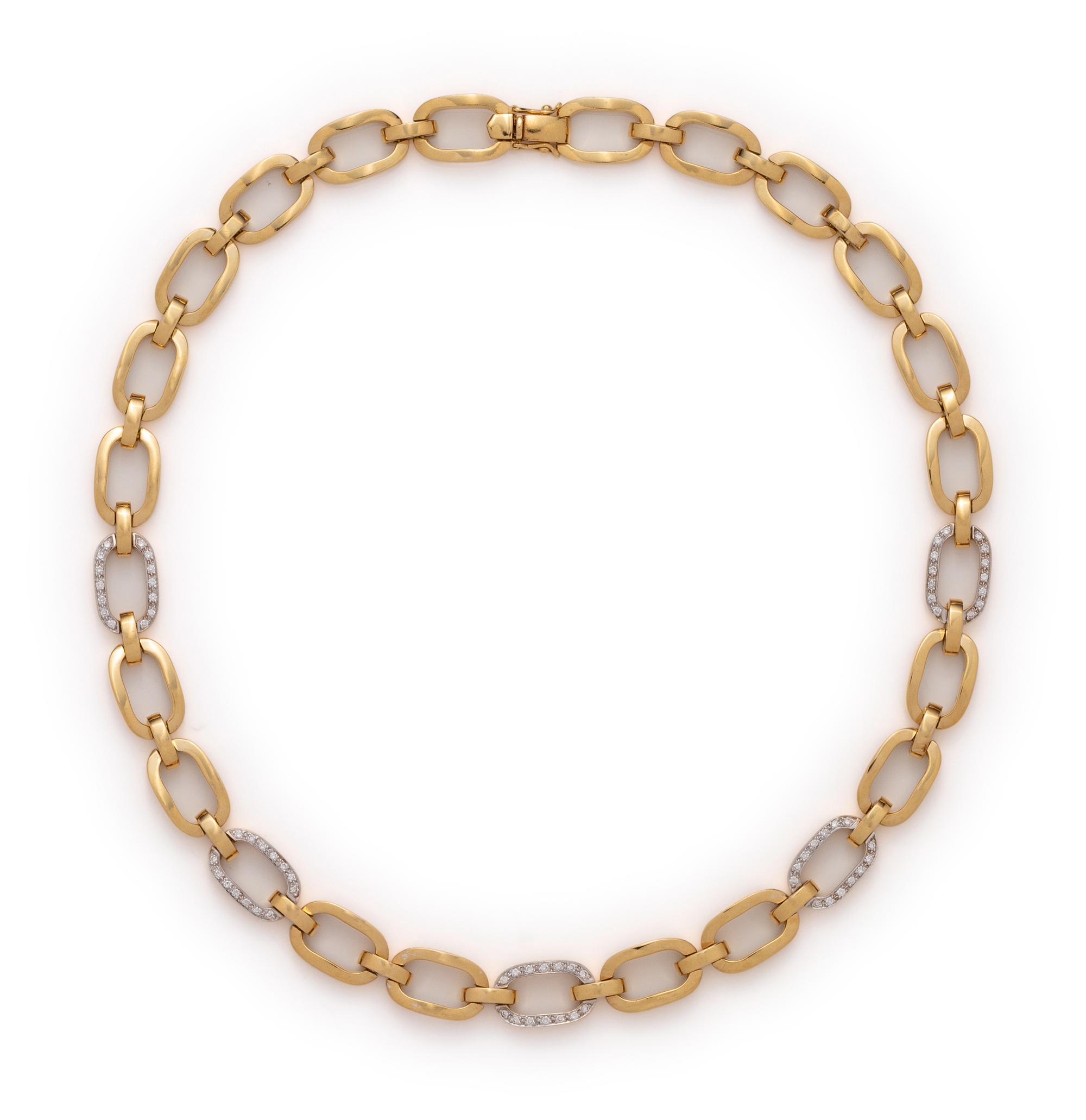 YELLOW GOLD AND DIAMOND NECKLACE