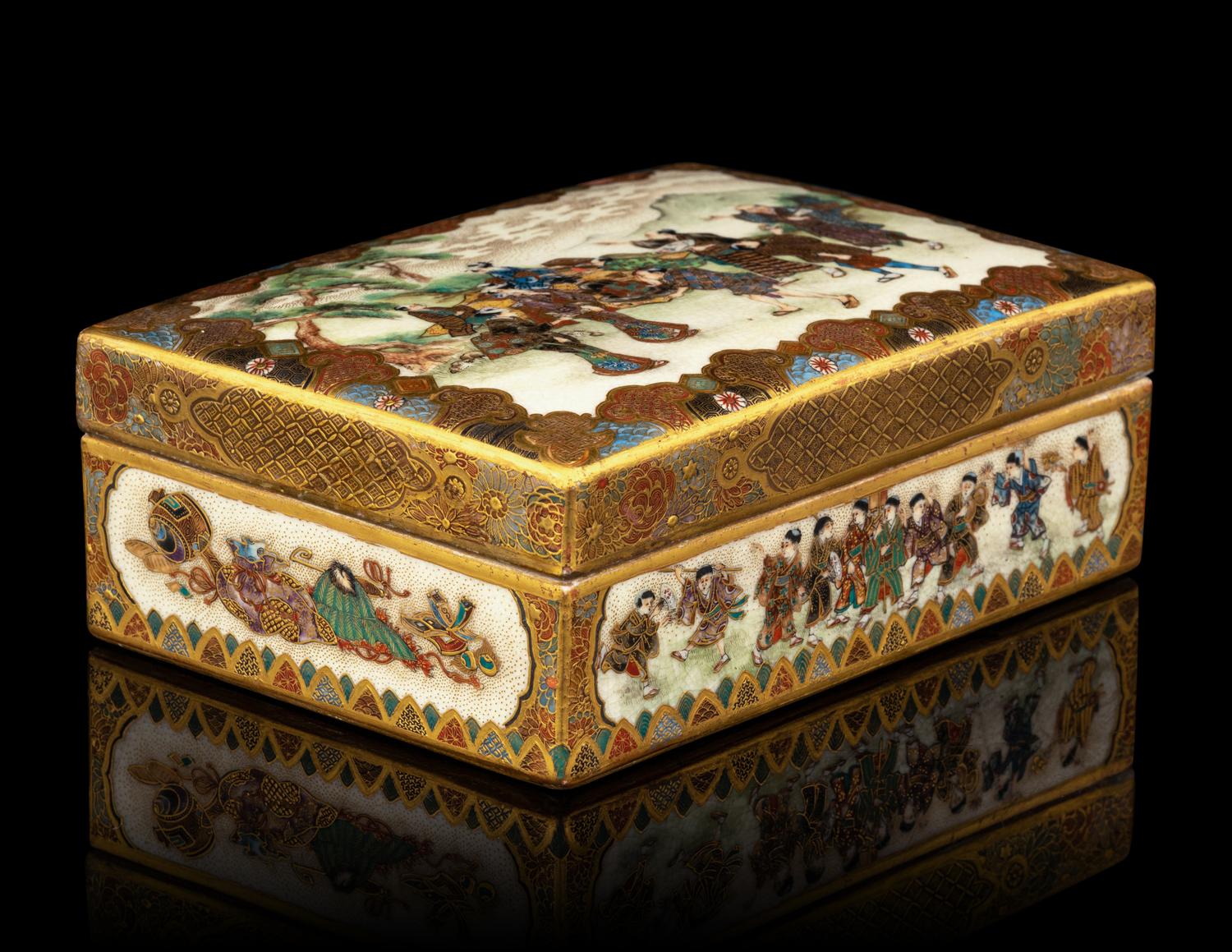 A Japanese Satsuma Covered Box
