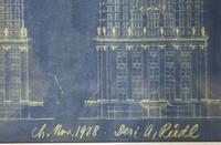 A Blue Print Drawing Signed "Ch. Nov. 1928. Geri A Riedl" 34-1/2 x 24 x 1-1/2 inches (framed) — United States, Circa 1928