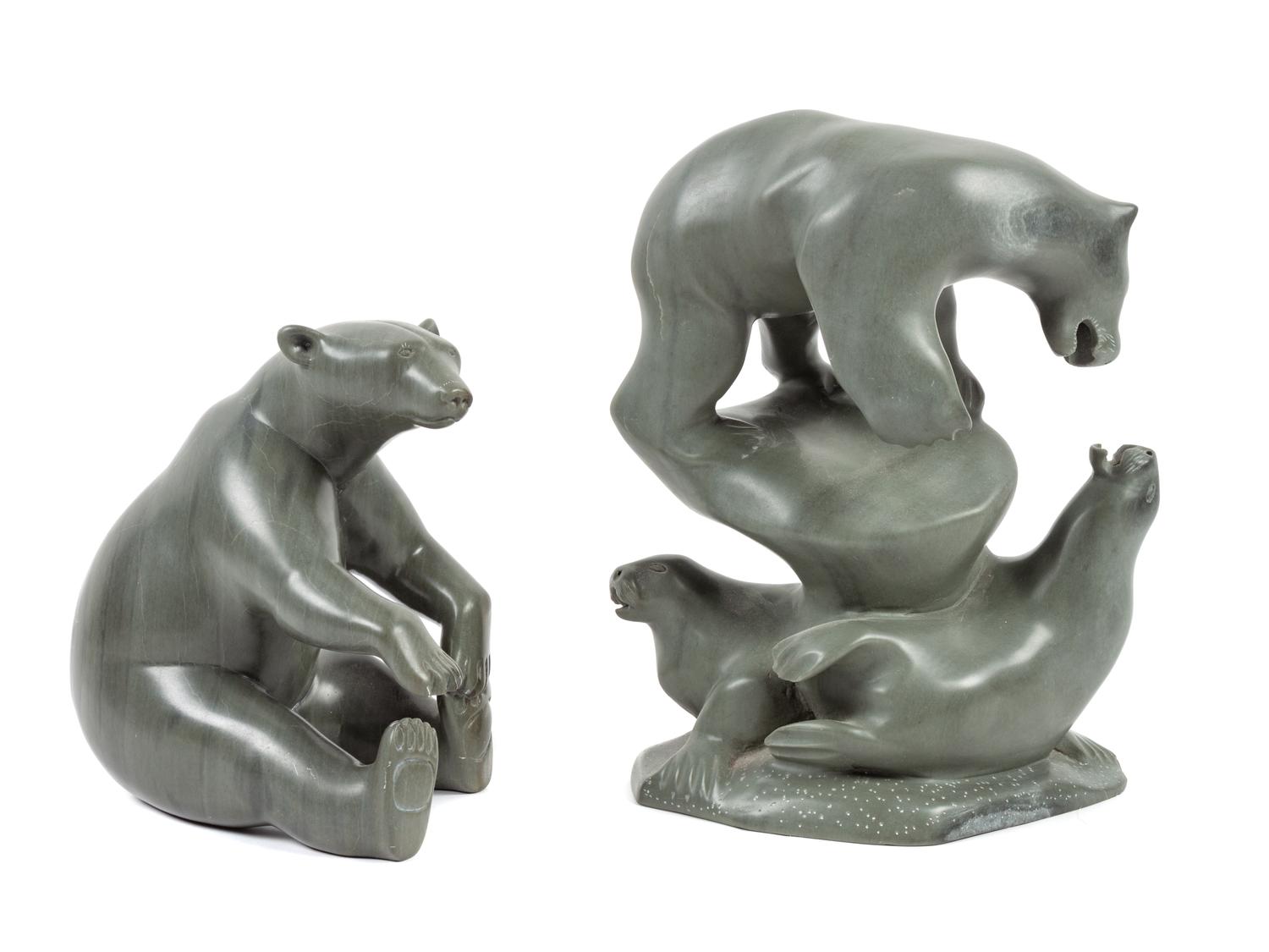 Carved Soapstone Bears