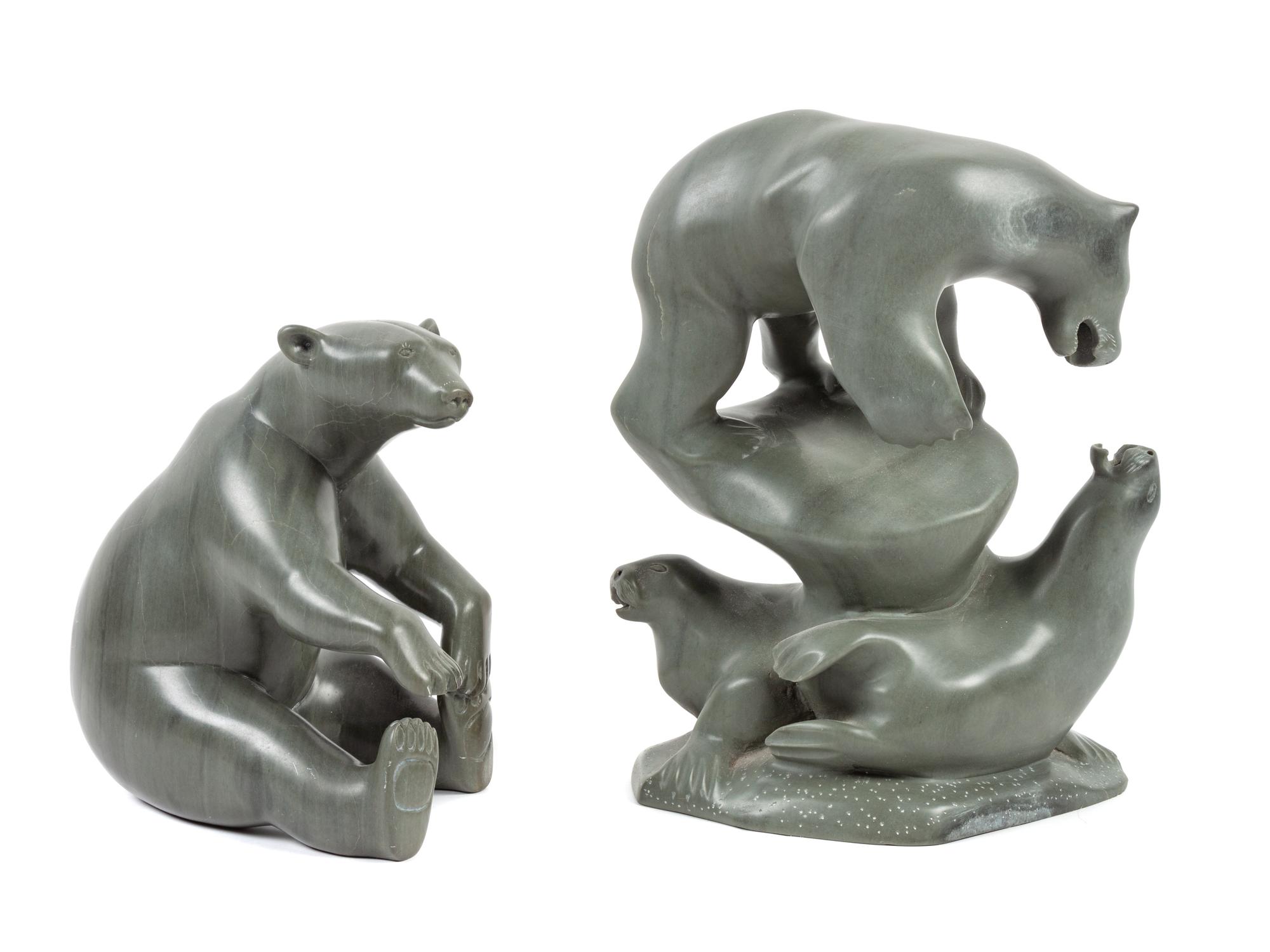 Carved Soapstone Bears