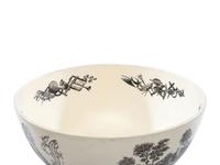 A Liverpool Transfer-Printed Creamware Punch Bowl with George Washington and Benjamin Franklin