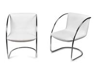 Set of Two Lens Dining Chairs, Saporiti, Italy