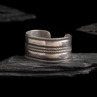 Early Navajo Stamped and Chiseled Ingot Cuff Bracelet