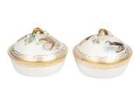 A Pair of Royal Copenhagen Fauna Danica Porcelain Covered Vegetable Dishes