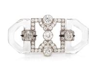 CARTIER, ART DECO, DIAMOND AND ROCK CRYSTAL BROOCH