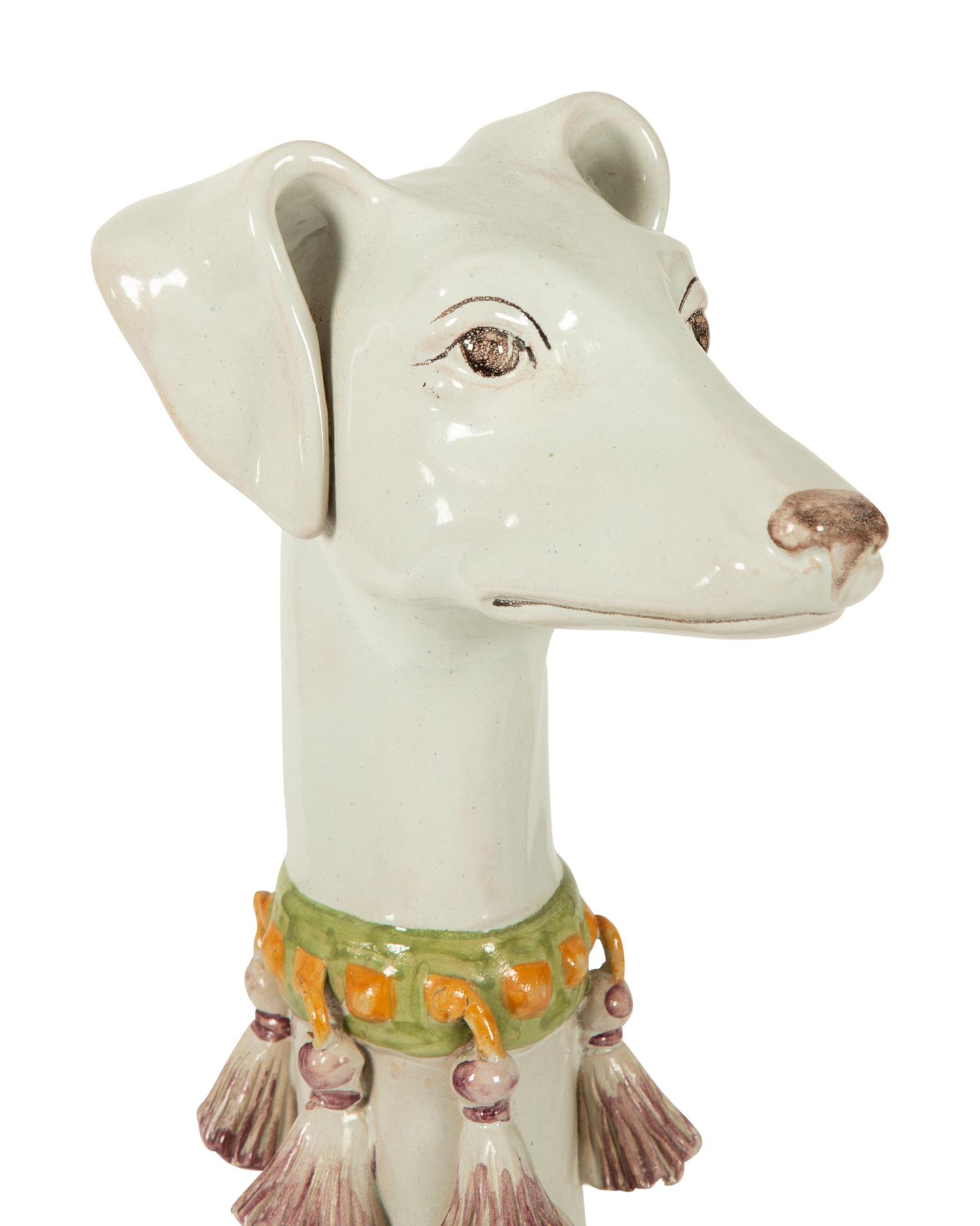 An Italian Hand Painted Ceramic Whippet — 20TH CENTURY