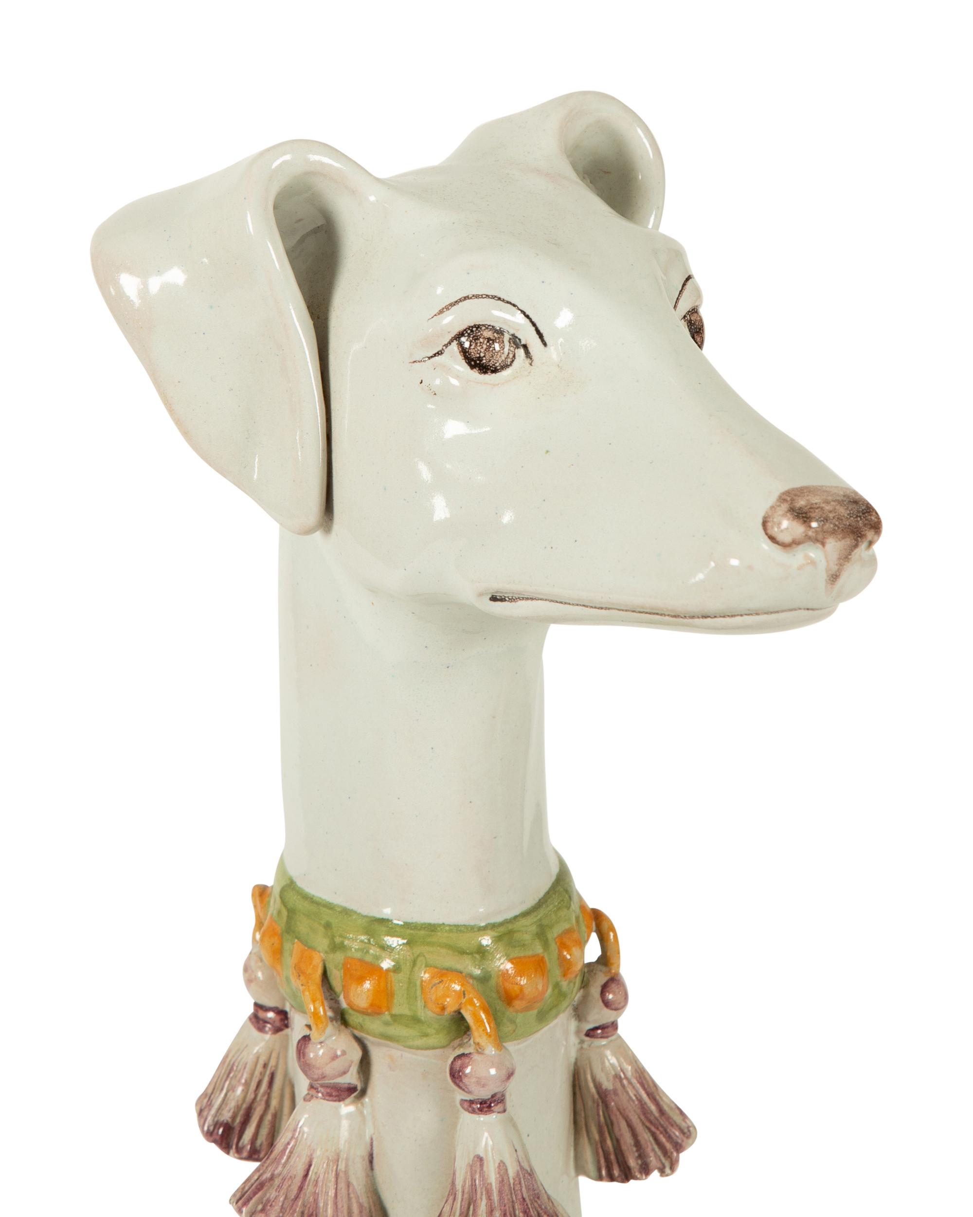 An Italian Hand Painted Ceramic Whippet — 20TH CENTURY