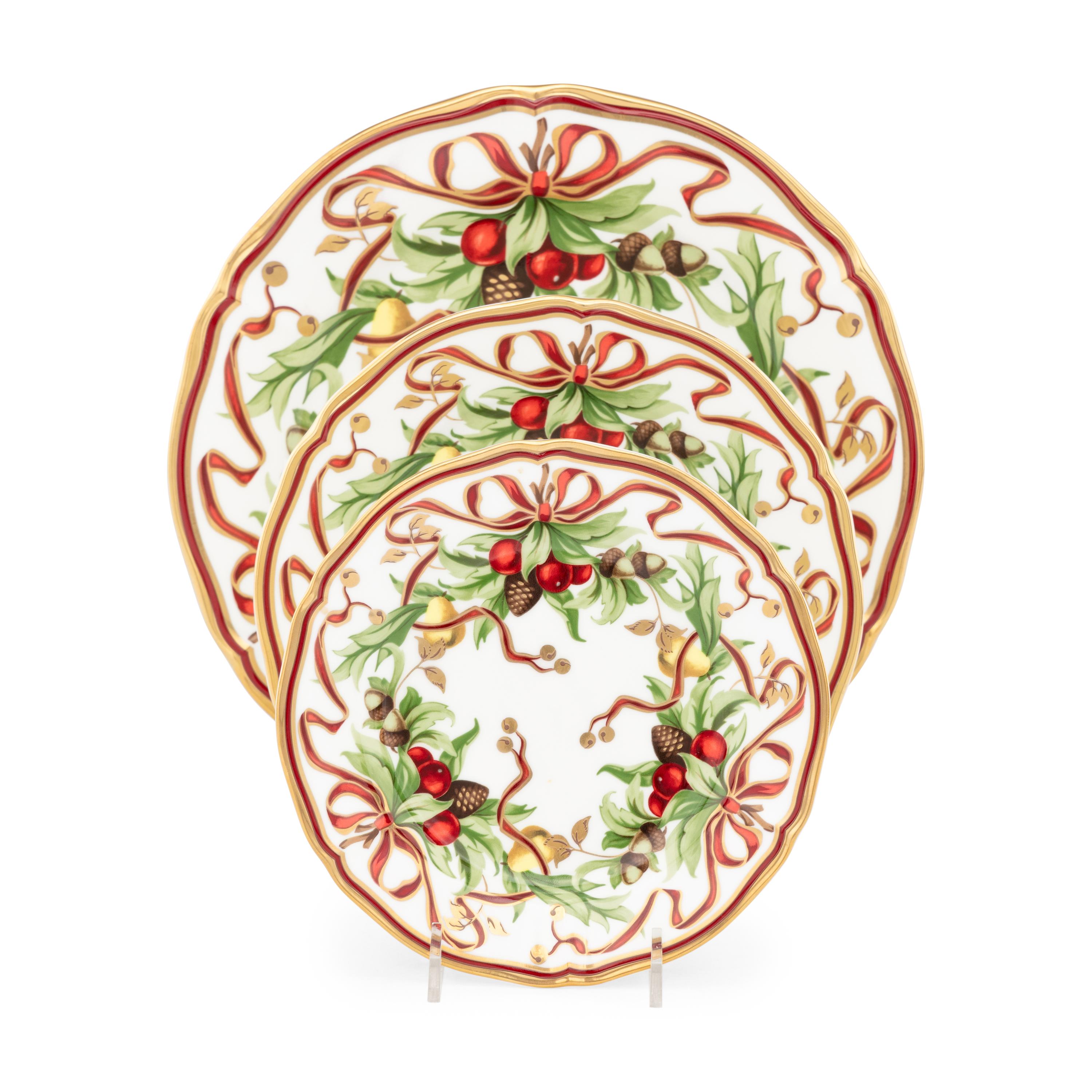 A Tiffany and Co. Tiffany Holiday Porcelain Dinner Service
