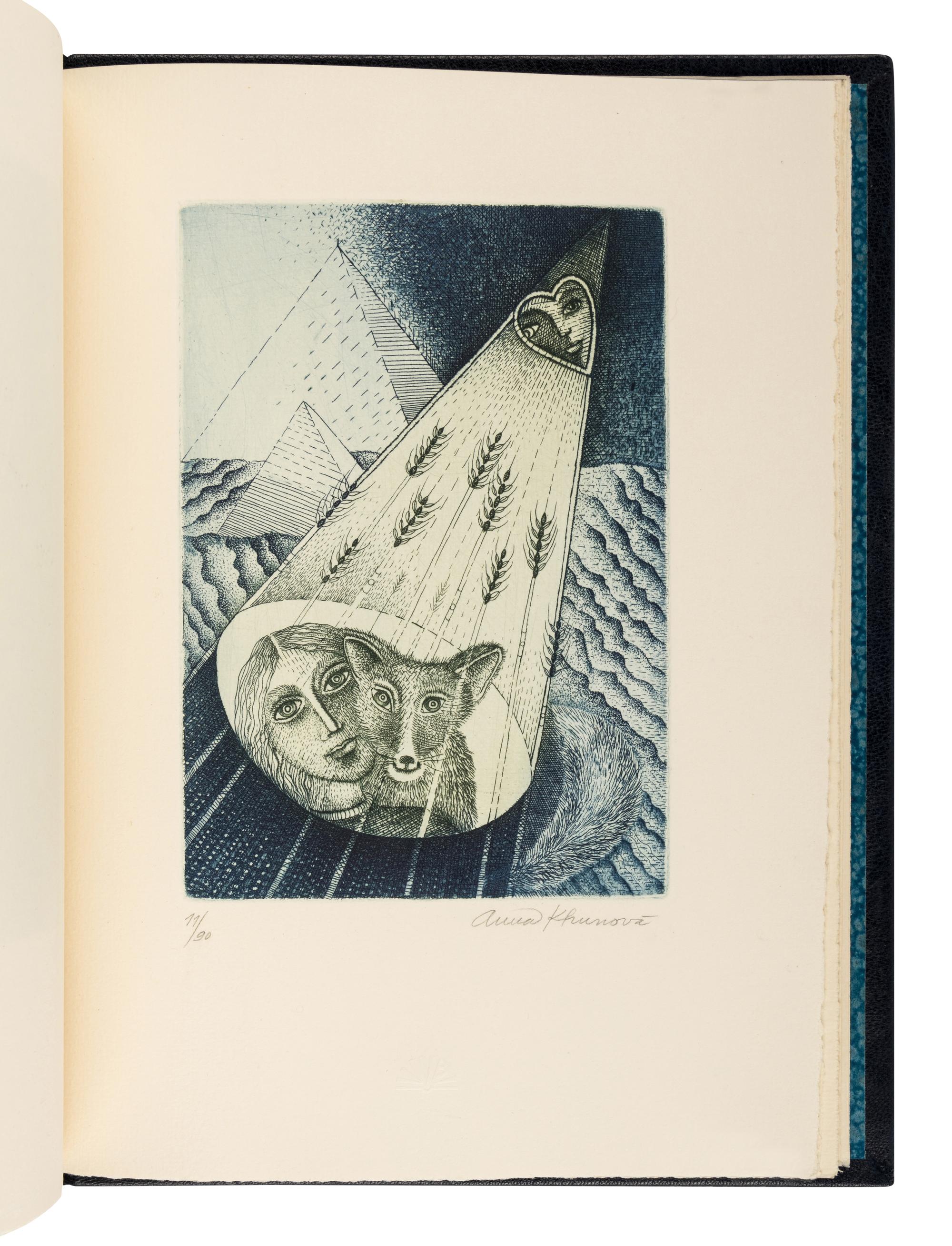 [SOBOTA, Jarmilla, binder] -- [LE PETIT PRINCE]. KHUNOVA, Anna (b. 1946). Maly Princ . Prague: Bonaventura, 1991.